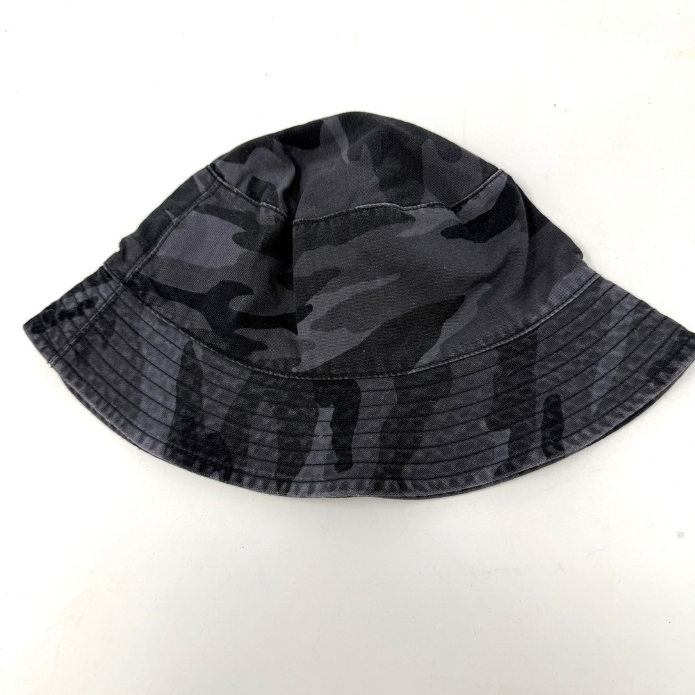 G1 Goods Womens Charcoal  Camo Jane Bucket Hat Grey Black Cotton M/L
